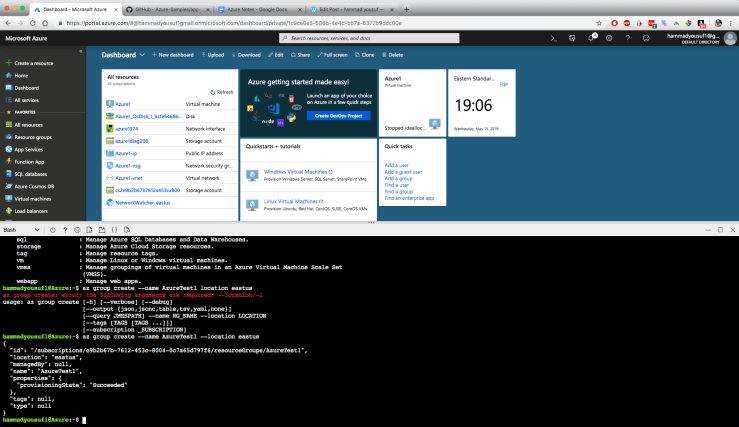 Create Resource Group (AzureTest1)